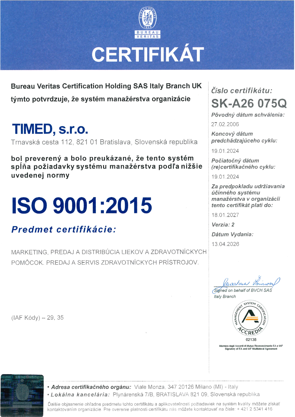 ISO CERTIFIKAT 2026